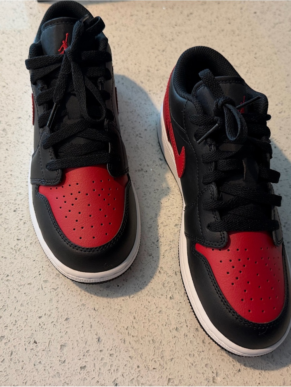 Jordan Low-Top Sneakers in Black and Red— brand new